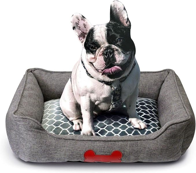 – Premium Dog or Cat Bed | Large Dog Bed Measures 30 x 23 x 7, Perfect for Pets up to 55 lbs. | 100% Polyester Pet Bed | Charcoal Gray