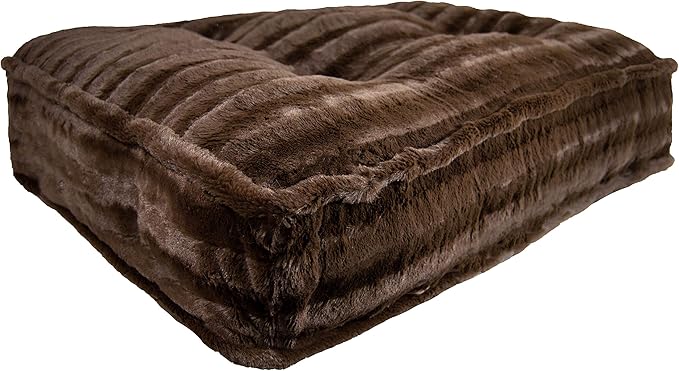 Bessie and Barnie Frosted Willow Extra Plush Shag Faux Fur Luxury Sicilian Rectangle Pet/Dog Bed (Multiple Sizes)