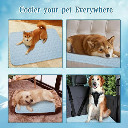 Cooling Mat for Dogs Thicken Pad for Cats,Rabbit&Medium,Large Dogs Internal Arc-Chill Cool Fiber (Q-Max>0.45),Dog Cooling Mat Non-Slip Washable Summer Pet Outdoor Bed,18"x29"