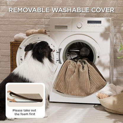 Bedsure ComfyFleece XL Dog Bed for Crate - Extra Large Orthopedic Pet Beds with Removable Washable Cover, NOT Waterproof Egg Crate Foam Mat for Pets Up to 80 lbs, 41"x27"x3.3", Not for Chewers
