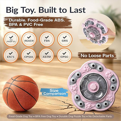 KADTC Dog Puzzle Toy, 3 Levels of Step-by-Step Challenge, Spin-to-Release Treat Dispenser, Slow Feeder & Mental Stimulation Enrichment Toy for Small Medium Large Dogs