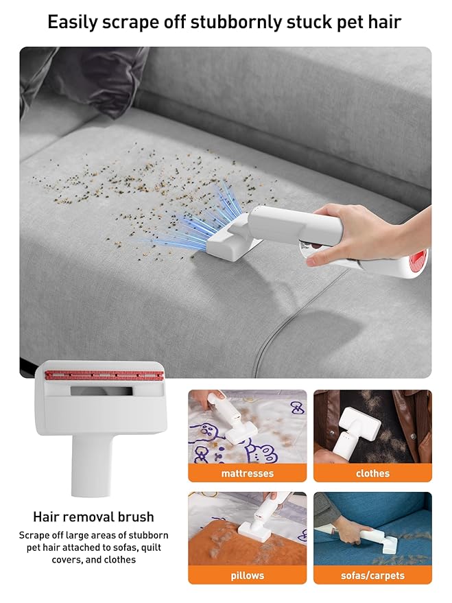 Dog Vacuum for Shedding Grooming, Pet Grooming Vacuum for Dogs, Cat Grooming Supplies, Vacuum Pet Hair Remover Tool with Slicker Deshedding Dog Brush for Shedding Dematting Comb Kit