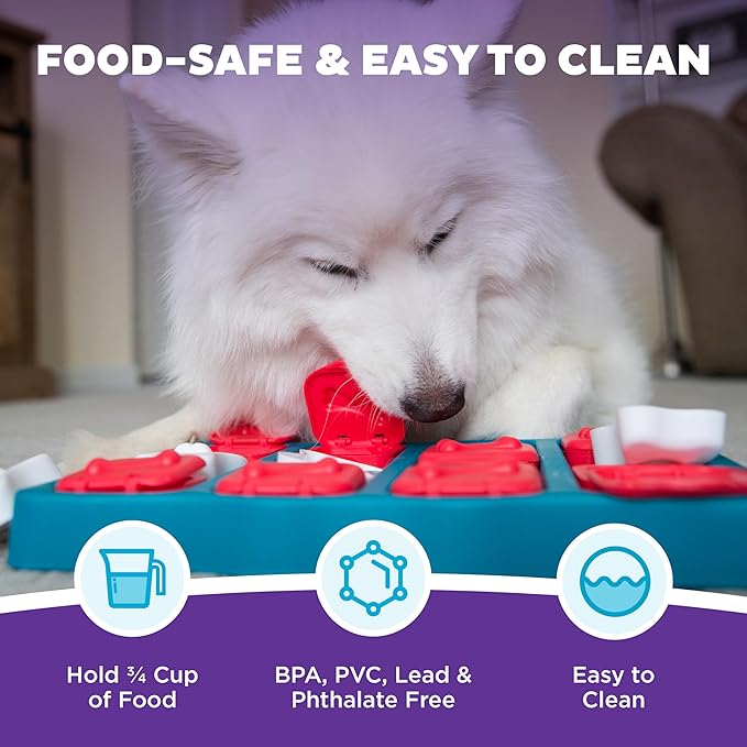 Outward Hound by Nina Ottosson Dog Brick – Interactive Treat Puzzle Enrichment Toy, Level 2 Intermediate