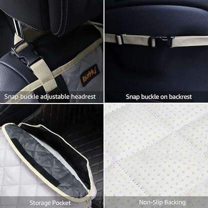 iBuddy Dog Seat Cover for Front Seat Waterproof Front Seat Cover Protects Seats from Hair, Dirt, and Liquid Messes Scratch Proof Nonslip Bucket Seat Cover for Pet of Cars,Trucks and SUVs