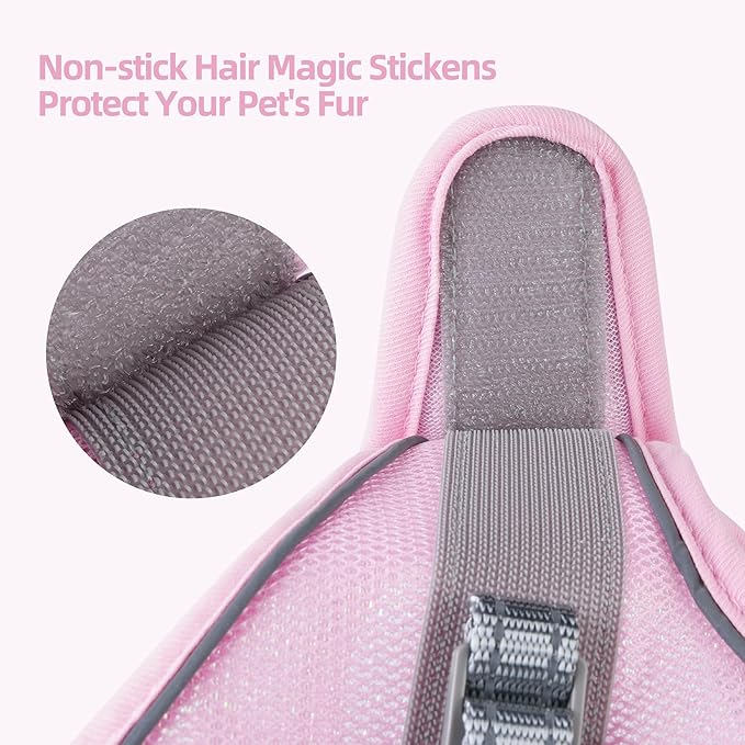 Solmoony Sparkly XXXS Dog Harness and Leash Set, Step in Soft Light Puppy Vest, Breathable Reflective Pet Harness for Walking, Puppy Harness for Small Dogs Cats (Pink, XXXS)