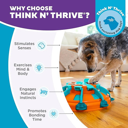Outward Hound by Nina Ottosson Tower of Treats Level 4 Expert Dog Treat Puzzle for Enrichment, Orange