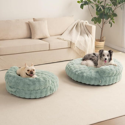 EHEYCIGA Dog Bed Medium Size Dog, Fluffy Small Dog Couch with Removable Washable Cover, Bolster Pet Sofa, Waterproof and Non-Slip, 30" x 30"x 8.5", Green