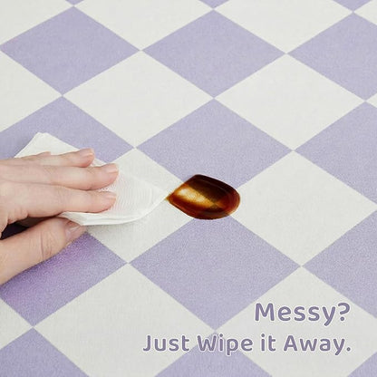 Ralxion Checkered Dog Feeding Mat, Absorbent Mats for Dog Food and Water Bowl, Dispenser, Aesthetic Purple Checkerboard Pet Placemat for Dogs, Cats, Puppy Accessories (Purple, 16 x 24)