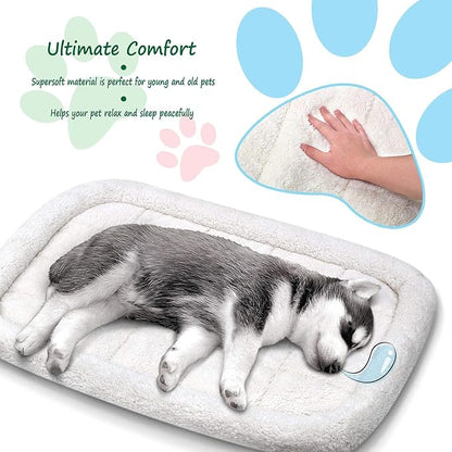 – Pet Bed Crate Pad | Small-Sized Dog Crate Pad Measures 28 x 14 x 3 |Cat or Dog Mattress Features Soft, Padded Sleep Area | Machine Washable Pet Crate Pad with Anti-Skid Bottom | Gray