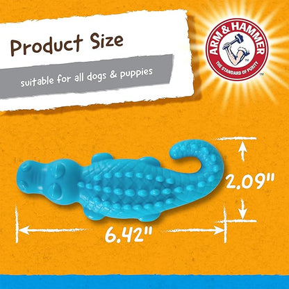 Arm & Hammer for Pets Nubbies Dental Toys Gator Dental Chew Toy for Dogs Best Dog Chew Toy for Moderate Chewers Reduces Plaque & Tartar Buildup Without Brushing, Gator (Pack of 1)