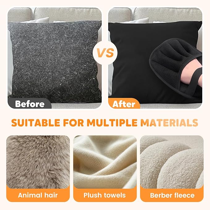 Pet Hair Remover Gloves, Electrostatic Removal Gloves for Pet Hair, Cat & Dog Hair Removal Tool for Furniture Couch