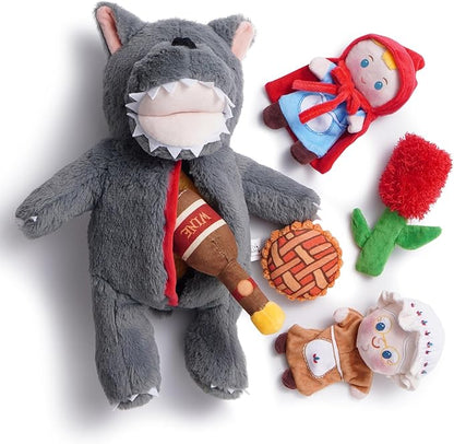 Nocciola Fairy Tale Squeaky Dog Toys, Cute Interactive Plush Stuffed Hide and Seek Cognitive Puzzle Puppy Crinkle Chew Toy for Small, Medium Breed