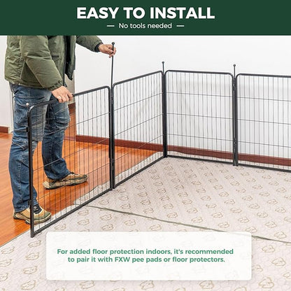 FXW Rollick Unleashed Dog Playpen for Indoor, Yard, RV Camping, 32 inch 32 Panels for Small and Medium Dogs, Black│Patented