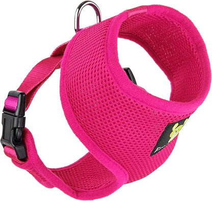EcoBark Dog Harness - Eco-Friendly Max Comfort Harnesses - Luxurious Soft Mesh Halter - Over The Head Harness Vest- No Pull and No Choke for Small, Toy Breed, and Teacup Dogs (XS, Fuchsia Pink)