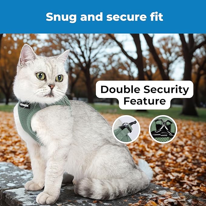 Voyager Step-in Pet Harness - All Weather Mesh, Adjustable Step in Harness for Cats and Dogs by Best Pet Supplies - 307 Set Moss Green, S
