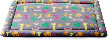 Allisandro Lightweight Waterproof Dog Bed Pad, 1.5" Thick Travel Mat for Crates, Kennels & Elevated Beds, Washable Non-Slip Sleeping Mat for Small to Large Dogs, 18 x 12 Inches, Vivid Bone