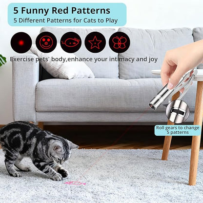 Waputne Cat Toy for Indoor Cats, 2 Pieces, USB Rechargeable Kitten Toys with 7 Adjustable Patterns, Interactive Chase Toys for Indoor Cats & Dogs, Training & Exercise Fun