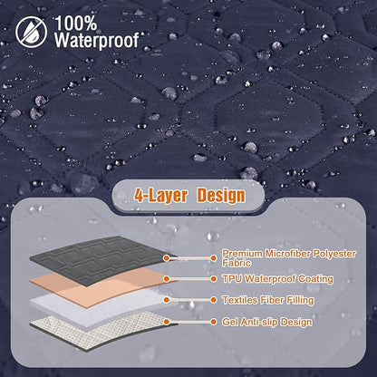 VANSOFY Couch Cover, Waterproof Sofa Covers Washable Slipcover Furniture Protector Couch Seat Covers Non-Slip Couch Cover for Dogs, Pets(Loveseat, Dark Blue)