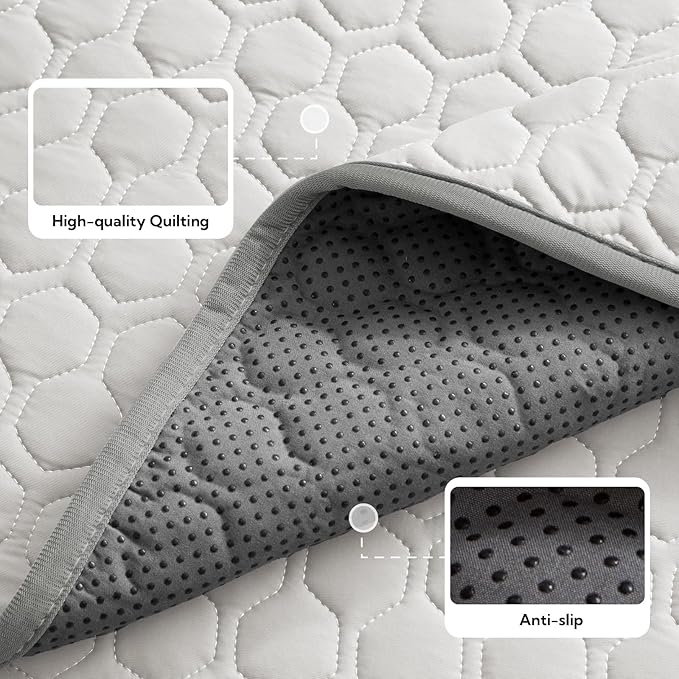 Soulbond Backseat Dog Cooling Mat for Cars - 24.5"x52" Washable Back Seat Self Cooling Pad for Cat & Puppy, QMAX>0.3, Non-Slip Cold Pet Bed Backseat Extender for Cars, SUVs, Trunks, Light Gray