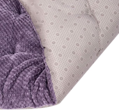 WONDER MIRACLE Fuzzy Deluxe Pet Beds, Super Plush Dog or Cat Beds Ideal for Dog Crates, Machine Wash & Dryer Friendly (23" x 35", L-Grape Purple)