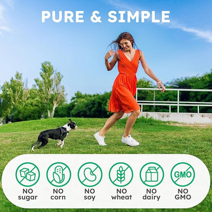 Collagen for Dogs - 150 Chews - Joint, Skin & Coat Supplement with Hyaluronic Acid, Eggshell Membrane & Vitamin C - Daily Hip & Joint Support for Senior Dogs & Puppies - Chicken