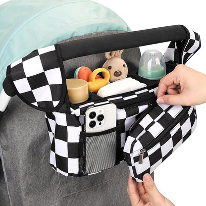 Accmor Universal Stroller Organizer with Insulated Cup Holder Detachable Phone Bag and Shoulder Strap,Stroller Bag Caddy Organizer Fits for Uppababy, Baby Jogger, Britax Strollers