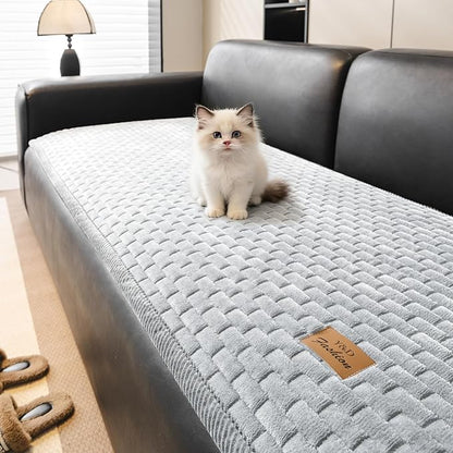 Couch Covers for Dogs Washable, Velvet Dog Couch Cover Protector, Fuzzy Plush Pet Sofa Cover for 3-4 Cushion Couch, Sofa Covers for Pets(1PC,Light Grey,27.6"x94.5",3-4 Seater Sofa Pad Cover)