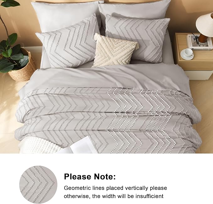 Litanika Super King Plus Size Comforter Set with Sheets Linen - 7 Pieces Bed in a Bag Oversized King Boho Tufted Complete Bedding Sets with Comforter, Sheets, Pillowcases & Shams