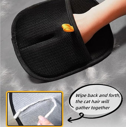 Pet Hair Removal Glove, 3PCS Pet Hair Remover Electrostatic Gloves for Cats & Dogs, Double Sided Reusable Pet Grooming Hair Removal Glove for Washing, Deshedding Furniture, Car, Couch, Carpet