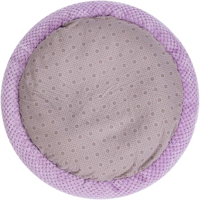 WONDER MIRACLE Fuzzy Deluxe Pet Beds, Super Plush Dog or Cat Beds Ideal for Dog Crates, Machine Wash & Dryer Friendly (24" x 24", Lavender)