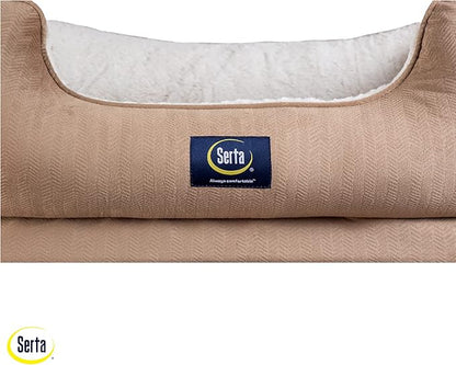 Serta Orthopedic Cuddler Dog Bed for Pets – Desert Sand (Large)