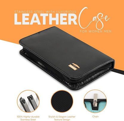 Utopia Care, Manicure Kit for Women and Men, Manicure Set with Nail Clippers or Nail Kit Includes Fingernail & Toenail Clippers, 31Pcs Pedicure Kit Stocking Stuffers with Travel Case, Black