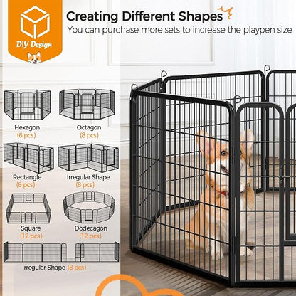 Yaheetech Dog Playpen Indoor, Extra Wide Outdoor Dog Fence Foldable Pet Puppy Exercise Pen for Yard/Garden/RV Camping, 24 Panels 32 Inch Height x 32 Inch Width