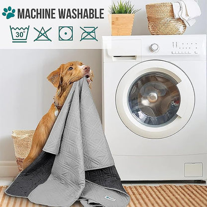 PetAmi Waterproof Bed Cover for Dogs, Pet Blanket Couch Cover, Reversible Furniture Cover Sofa Protector for Pet Cat Bed, Washable Dog Blanket for Seat, 52x82 Light Gray