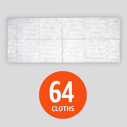 Amazon Basics Dry Floor Cloths | Clean Dust & Dirt | Pet Hair Removal | 64 Count | Pack of 2