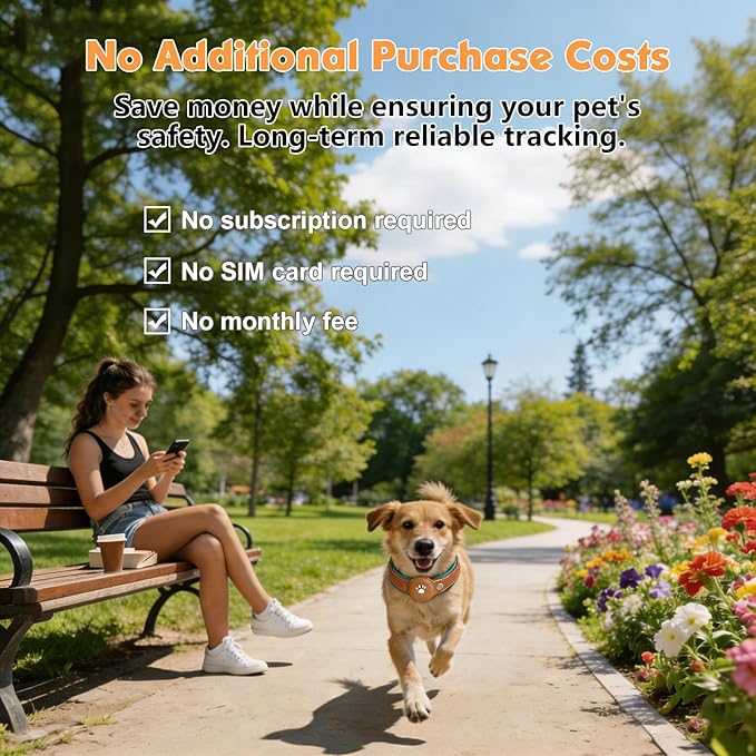 2-in-1 GPS Tracker for Dogs: Smart Collar with Real-Time Location, No Monthly Fee, Unlimited Range (iOS Only) GPS Tracker Dog Collar- Ideal for Small, Medium Large Dogs(Tracker Included) (Brown)