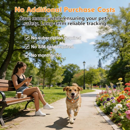 2-in-1 GPS Tracker for Dogs: Smart Collar with Real-Time Location, No Monthly Fee, Unlimited Range (iOS Only) GPS Tracker Dog Collar- Ideal for Small, Medium Large Dogs(Tracker Included) (Brown)