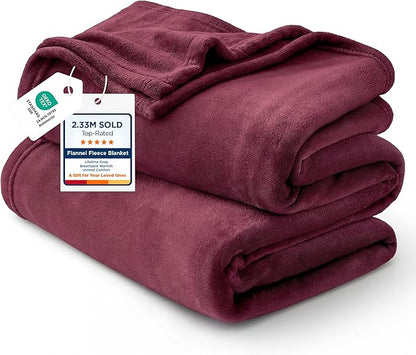 Bedsure GentleSoft Fleece Throw Blanket Burgundy Red - 300GSM Blankets for Couch, Sofa, Bed, Soft Lightweight Plush Cozy Throws for Toddlers, 50x60 inches
