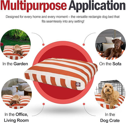Majestic Pet Rectangle Large Dog Bed Washable – Non Slip Comfy Pet Bed – Dog crate Bed with Removable Washable Cover – Dog Kennel Bed for Sleeping - Dog Bed X-Large Breed 50x42x5 Inch – Burnt Orange