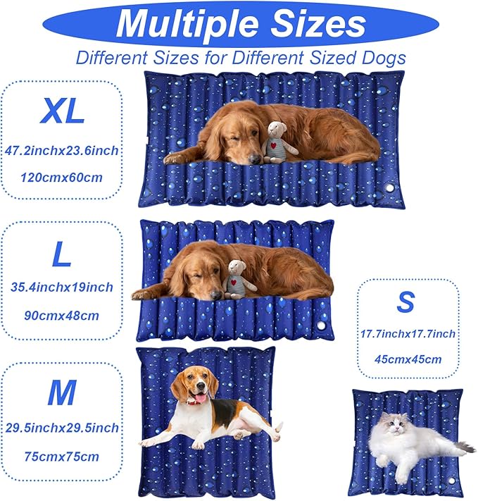 Dog Cooling Mat, 35.4" x 18.9", Cooling Mat for Dogs and Cats, Suitable for All Types of Pets, Durable Cooler Fabric for Better Cool Sensation, Keeping Pets Cool in Summer Heat (Dewdrop)
