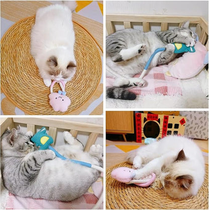 Kingtree Cat Rope Toys, 2 Pack Cat Toy Chew Ropes Without Wire, Bite Resistant Catnip Rope Toys for Indoor Cats Teeth Cleaning and Interactive Play