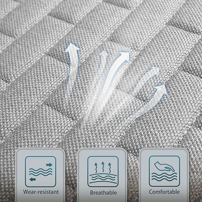 Gray Back Seat Cover, Car Back Seat Cover for Cars Truck SUV, Rear Seat Covers with Storage Pocket, Linen Bottom Backseat Cover for Most Vehicles-Gray,1 Pcs