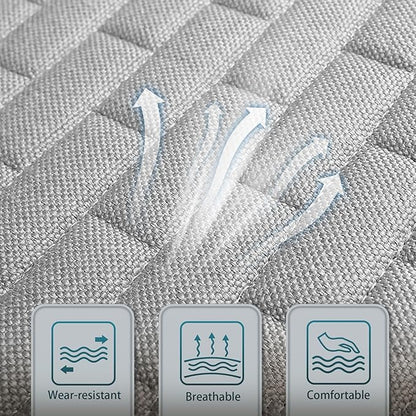 Gray Back Seat Cover, Car Back Seat Cover for Cars Truck SUV, Rear Seat Covers with Storage Pocket, Linen Bottom Backseat Cover for Most Vehicles-Gray,1 Pcs