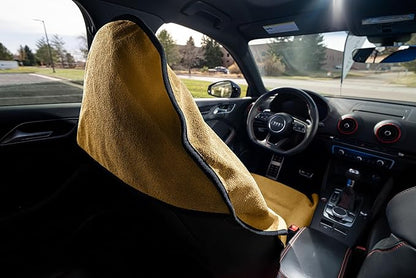 Waterproof Car Seat Towel Cover, Towel that Goes Over Car Seat for Sweat Protection, Quick-Dry Microfiber, Non-Slip Backing, Machine Washable, Fits Cars SUVs Trucks