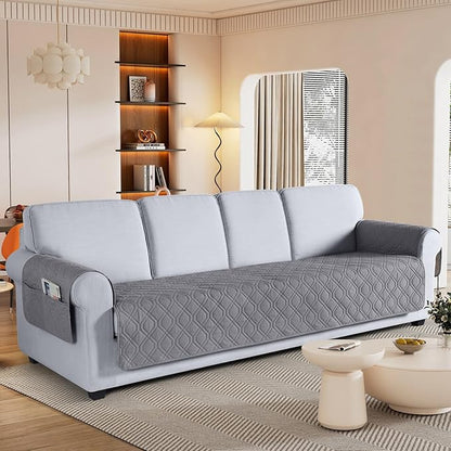 VANSOFY Couch Cover, Waterproof Sofa Covers Washable Slipcover Furniture Protector Couch Seat Covers Non-Slip Couch Cover for Dogs, Pets(Oversized Sofa, Light Gray)