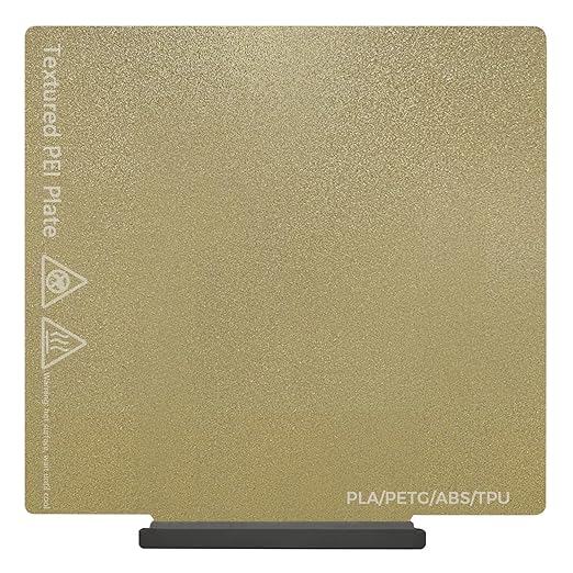 HzdaDeve AD5X Build Plate with Handle for 5M/5M Pro/AD5X Double Sided Textured Board Heated Bed Spring Steel Flexible Platform Glue-Free Printing for FLASHFORGE 3D Printer (Gold)