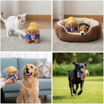 Funny Iconic Parody Plush Dog Toy - 6" Interactive Shaking Wobble Sound Toy, Durable Stuffed Pet Toy with Detachable Keychain for Small & Medium Dogs