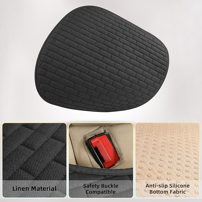 Black Back Seat Cover, Rear Car Seat Cover for Cars Truck SUV,Seat Covers with Storage Pocket,Bottom Auto Seat Cushion Pad Mat for Most Vehicles-Black,1 Pcs