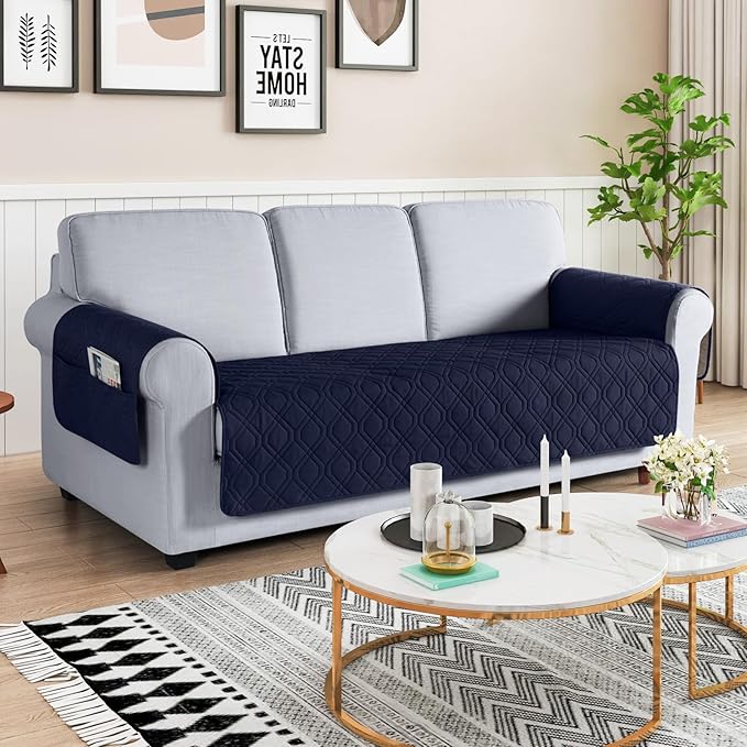 VANSOFY Couch Cover, Waterproof Sofa Covers Washable Slipcover Furniture Protector Couch Seat Covers Non-Slip Couch Cover for Dogs, Pets(Sofa, Dark Blue)