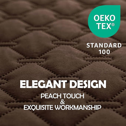 gogobunny 3X Stronger Waterproof Pet Blanket, Scratch Proof Furniture Protector for Dogs Cats, Reversible Cover 68x82 Inch, Dark Chocolate